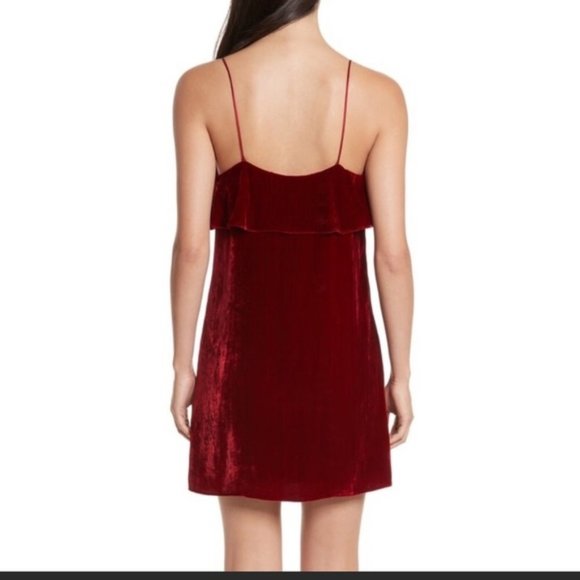 Alice + Olivia Size Small Red Velvet Bess Slip Dress - Picture 8 of 10